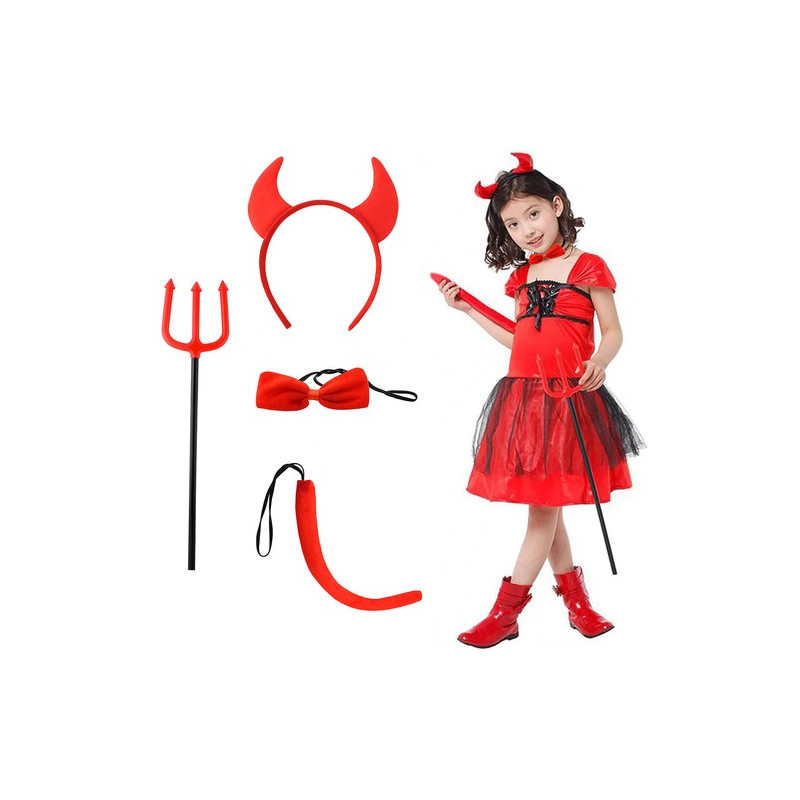 Djävulskostym - set med 4 delar S22140
