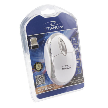 TM120W Trådlös 2,4 GHz 3D optisk USB-mus Condor vit