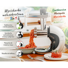 AD 4131 Köksmaskin 3-i-1 - långsam juicepress, köttkvarn, matberedare