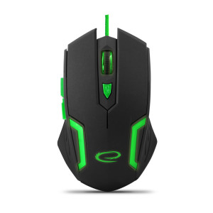 EGM205G Trådbunden spelarmus 6D optisk USB MX205 Fighter grön