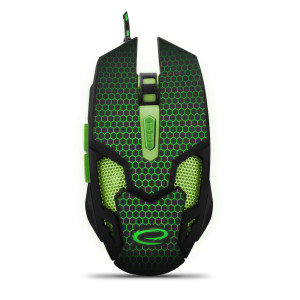 EGM207G Trådbunden spelarmus 6D optisk USB MX207 Cobra grön