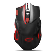 EGM401KR Trådbunden spelarmus 7D optisk USB MX401 Hawk svart-röd