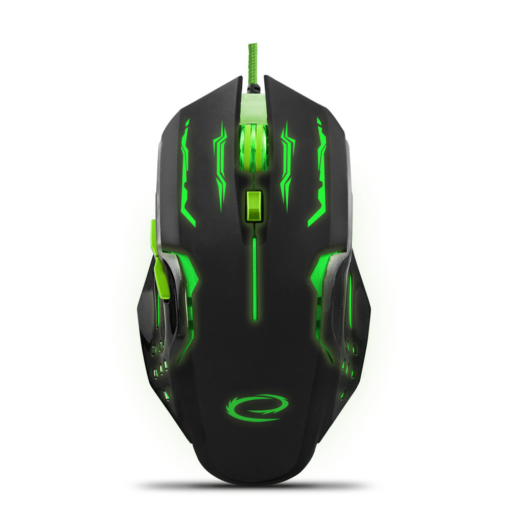 EGM403G Mysz przewodowa dla graczy 6D  optyczna USB MX403 Apache zielona