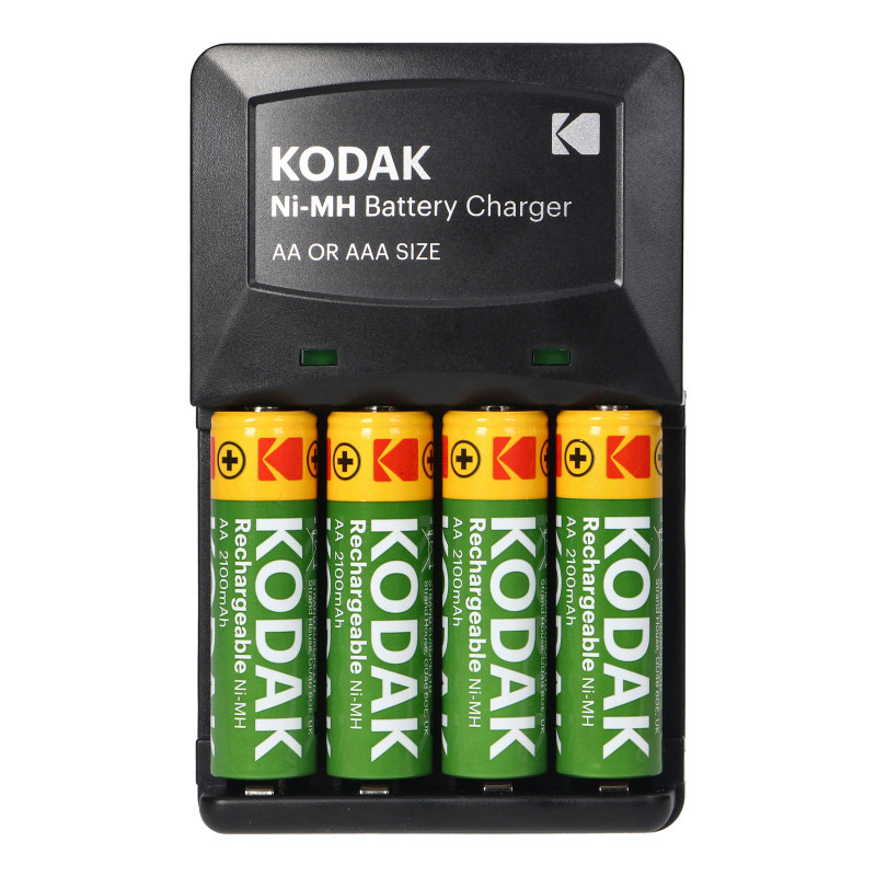 Laddare Kodak K620, 4xAA eller AAA + 4 st. uppladdningsbara AA-batterier 2100mAh