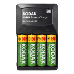 Laddare Kodak K620, 4xAA eller AAA + 4 st. uppladdningsbara AA-batterier 2100mAh