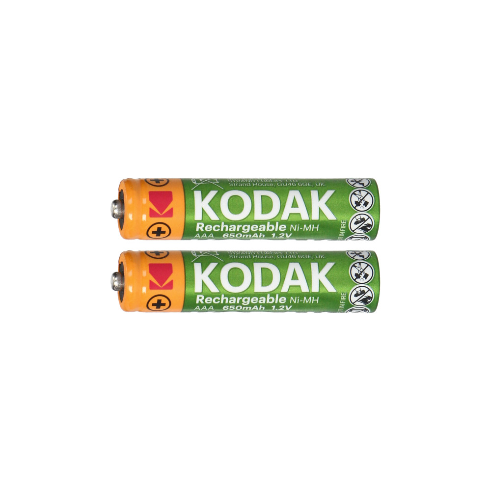 Uppladdningsbara batterier Kodak Ni-MH AAA 650mAh, 2 st. Uppladdningsbara batterier Kodak Ni-MH AAA 650mAh, 2 st.