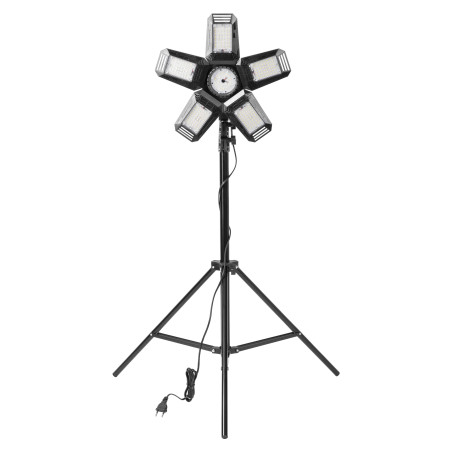 RIGEL LED set: hopfällbar 5-flügelige Werkstattlampe 55W + Stativ + Adapter | HandlaSmidigt.se