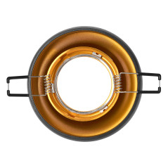 DORADO R, dekorativ ram för spotbelysning, GU10, rund, svart-guld | HandlaSmidigt.se