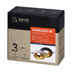 DORADO R, dekorativ ram för spotbelysning, GU10, rund, vit-guld | HandlaSmidigt.se