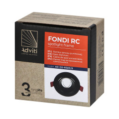 FONDI RC dekorativ ram för spotlights, MR16/GU10 max. 50W, rund, fast, aluminium, svart | HandlaSmidigt.se