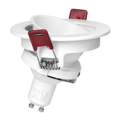 FONDI RC dekorativ ram för punktbelysning, MR16/GU10 max. 50W, rund, fast, aluminium, vit | HandlaSmidigt.se