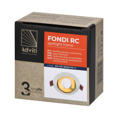 FONDI RC dekorativ ram för punktbelysning, MR16/GU10 max 50W, rund, fast, aluminium, vit-guld | HandlaSmidigt.se