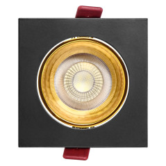 RAM FONDI dekorativ ram för spotlight, MR16/GU10 max 50W, kvadratisk, fast, aluminium, svart-guld | HandlaSmidigt.se