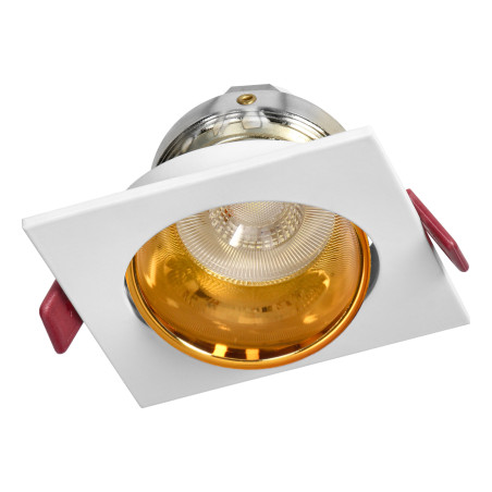 RAM FONDI dekorativ ram för punktbelysning, MR16/GU10 max 50W, kvadratisk, fast, aluminium, vit-guld | HandlaSmidigt.se
