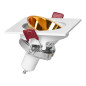 RAM FONDI dekorativ ram för punktbelysning, MR16/GU10 max 50W, kvadratisk, fast, aluminium, vit-guld