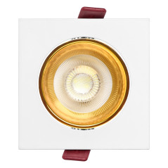 RAM FONDI dekorativ ram för punktbelysning, MR16/GU10 max 50W, kvadratisk, fast, aluminium, vit-guld | HandlaSmidigt.se