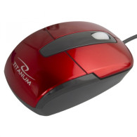 TM108R Mysz przewodowa 3D optyczna USB Barracuda czerwona Titanum