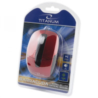 TM108R Mysz przewodowa 3D optyczna USB Barracuda czerwona Titanum