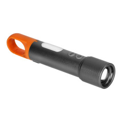 Ficklampa LED SMD 10W + COB 2W, 350lm, 1200 mAh, zoomfunktion, färgade skyddshöljen. | HandlaSmidigt.se