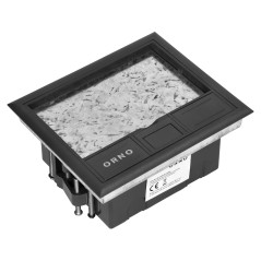 Golvbox för modulära uttag 4 x 45x45mm eller 8 x 22,5x45mm, lock: egen material, svart | HandlaSmidigt.se