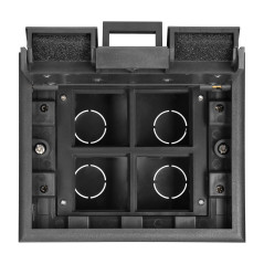 Golvbox för modulära uttag 4 x 45x45mm eller 8 x 22,5x45mm, lock: egen material, svart | HandlaSmidigt.se