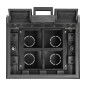 Golvbox för modulära uttag 4 x 45x45mm eller 8 x 22,5x45mm, lock: egen material, svart