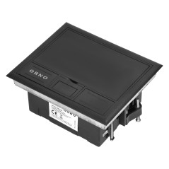 Golvbox för modulära uttag 4 x 45x45mm eller 8 x 22,5x45mm, lock: plast, svart