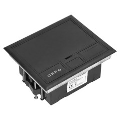 Golvbox för modulära uttag 4 x 45x45mm eller 8 x 22,5x45mm, lock: plast, svart | HandlaSmidigt.se