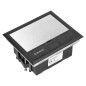 Golvbox för modulära uttag 4 x 45x45mm eller 8 x 22,5x45mm, lock: rostfritt stål, svart