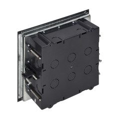 Golvbox för modulära uttag 6 x 45x45mm eller 12 x 22,5x45mm, lock: egen material, svart. | HandlaSmidigt.se