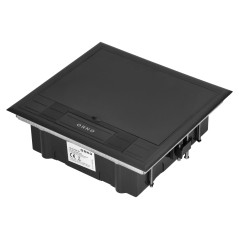 Golvbox för modulära uttag 6 x 45x45mm eller 12 x 22,5x45mm, lock: plast, svart | HandlaSmidigt.se