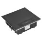 Golvbox för modulära uttag 6 x 45x45mm eller 12 x 22,5x45mm, lock: plast, svart
