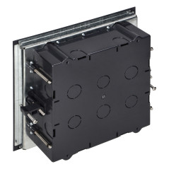 Golvbox för modulära uttag 6 x 45x45mm eller 12 x 22,5x45mm, lock: plast, svart | HandlaSmidigt.se