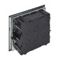 Golvbox för modulära uttag 6 x 45x45mm eller 12 x 22,5x45mm, lock: rostfritt stål, svart