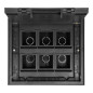 Golvbox för modulära uttag 6 x 45x45mm eller 12 x 22,5x45mm, lock: rostfritt stål, svart
