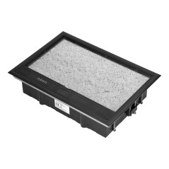 Golvbox för modulära uttag 8 x 45x45mm eller 16 x 22,5x45mm, lock: egen material, svart