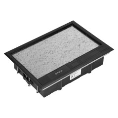 Golvbox för modulära uttag 8 x 45x45mm eller 16 x 22,5x45mm, lock: egen material, svart | HandlaSmidigt.se