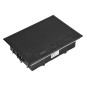 Golvbox för modulära uttag 8 x 45x45mm eller 16 x 22,5x45mm, lock: plast, svart.
