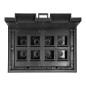Golvbox för modulära uttag 8 x 45x45mm eller 16 x 22,5x45mm, lock: plast, svart.