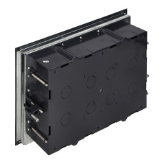 Golvbox för modulära uttag 8 x 45x45mm eller 16 x 22,5x45mm, lock: rostfritt stål, svart. | HandlaSmidigt.se