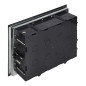 Golvbox för modulära uttag 8 x 45x45mm eller 16 x 22,5x45mm, lock: rostfritt stål, svart.