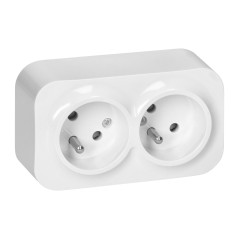 Att göra Dubbeluttag 2x2P+Z, 16A/230VAC, IP20, Vit