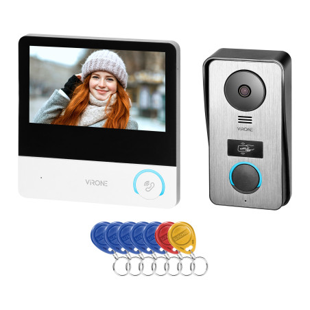 CETI Full HD, enkelhetsfamilj videodörrtelefon, 4-ledare, 7', pekskärm, Full HD, RFID | HandlaSmidigt.se