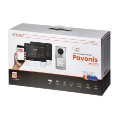 PAVONIS MULTI, tvåfamiljers videodörrtelefonset, 4-ledare, 7', Wi-Fi, pekskärm, Full HD, RFID | HandlaSmidigt.se