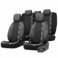 Sätt med bilsätesöverdrag Otom Horizon 1808 svart/rökfärgad 3-zip