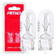 Halogenlampor t10 w5w w2.1x9.5d 12v 2st blister amio-03346