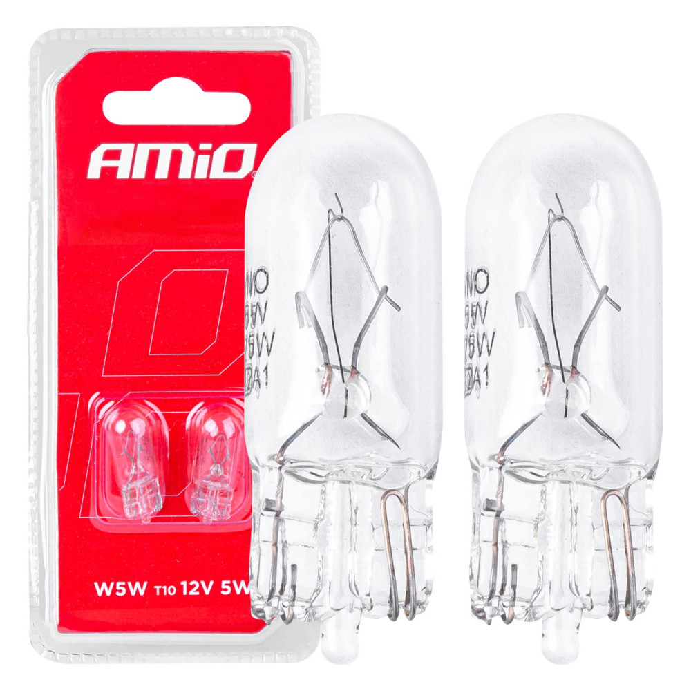 Halogenlampor t10 w5w w2.1x9.5d 12v 2st blister amio-03346 Halogenlampor t10 w5w w2.1x9.5d 12v 2st blister amio-03346