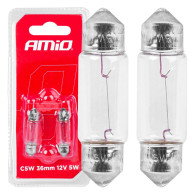 Halogenlampor c5w rörformade 36mm 12v 2st blister amio-03348