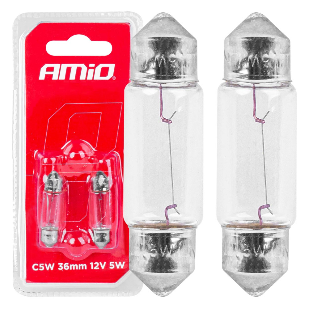 Halogenlampor c5w rörformade 36mm 12v 2st blister amio-03348 Halogenlampor c5w rörformade 36mm 12v 2st blister amio-03348