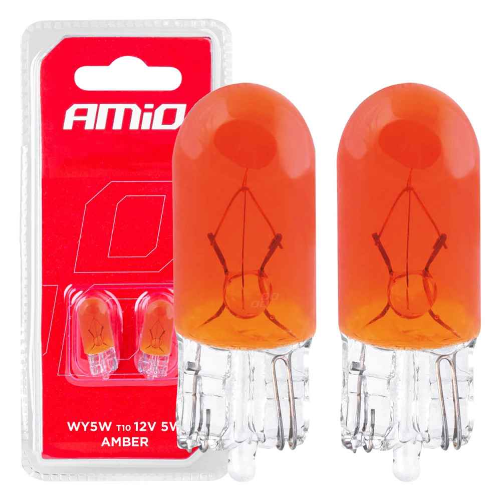 Halogenlampor t10 w5w w2.1x9.5d 12v 2st blister amio-03347 Halogenlampor t10 w5w w2.1x9.5d 12v 2st blister amio-03347